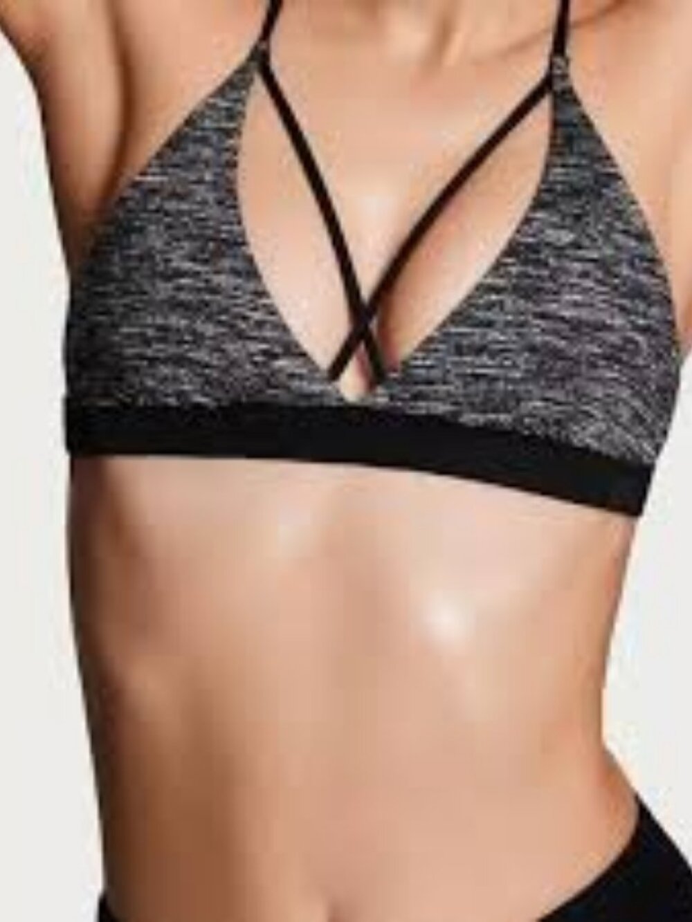 Victoria's Secret Size S Gray and Black Crisscross Front Strappy Sports Bra